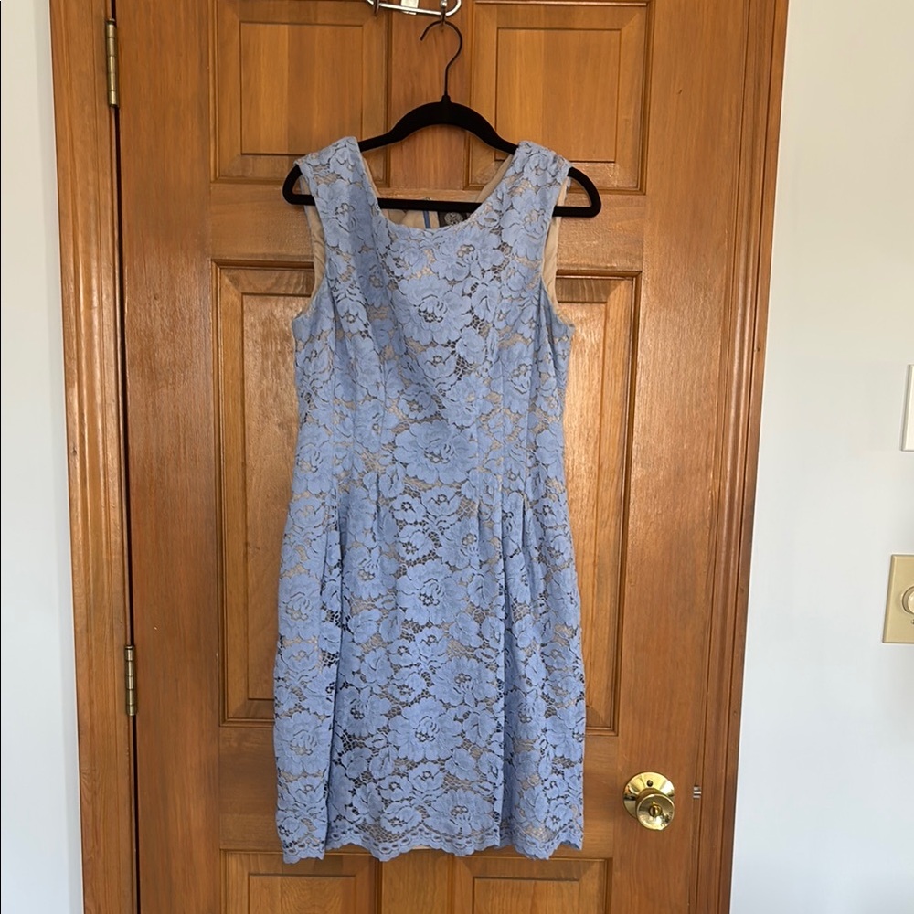Vince Camuto Elegant Blue Lace Dress